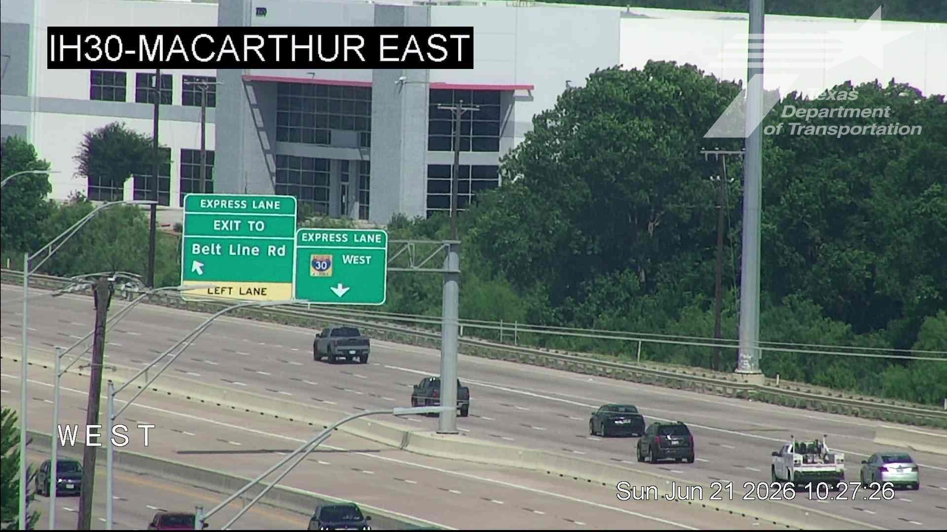 Live snapshot from IH30 @ MacArthur East