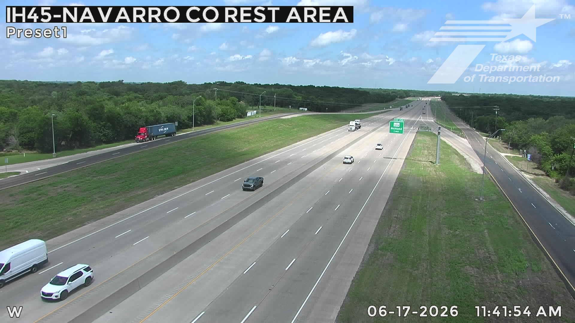 Live snapshot from IH45 @ Navarro Co Rest Area