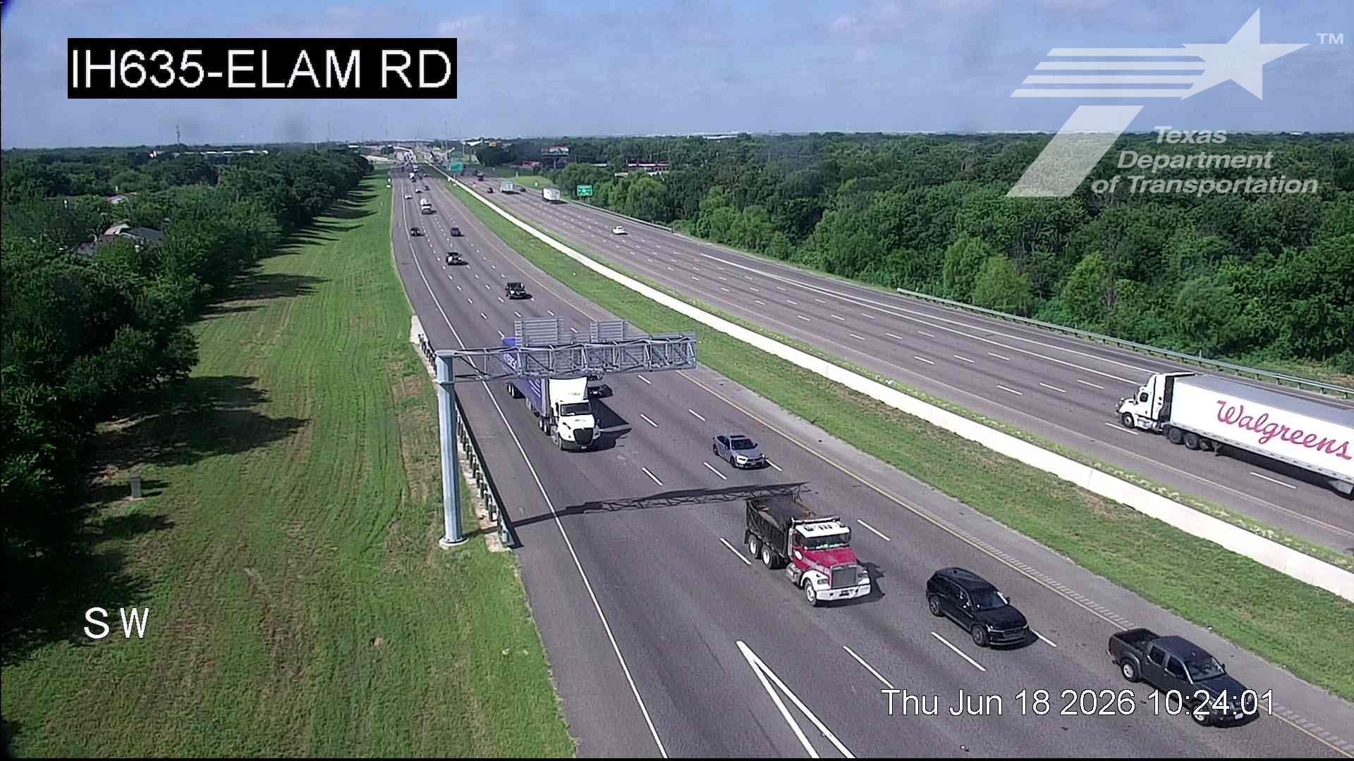 Live snapshot from IH635 @ Elam Rd